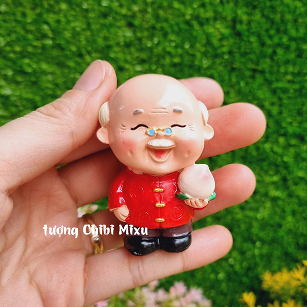 Tượng Bách Niên Giai Lão - Ông Bà áo đỏ 6cm